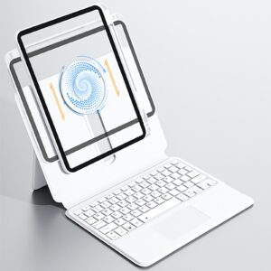 [Newest] 2023 iFacemall Stylish Keyboard Case with Foldable Stand Slide Rails for iPad Pro 12.9inch (2018/2020/2021/2022)